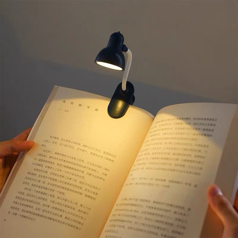 Mini Lâmpada De Mesa LED  Bateria Livro De Leitura com Clipe De suporte Luz Ajustável Portátil