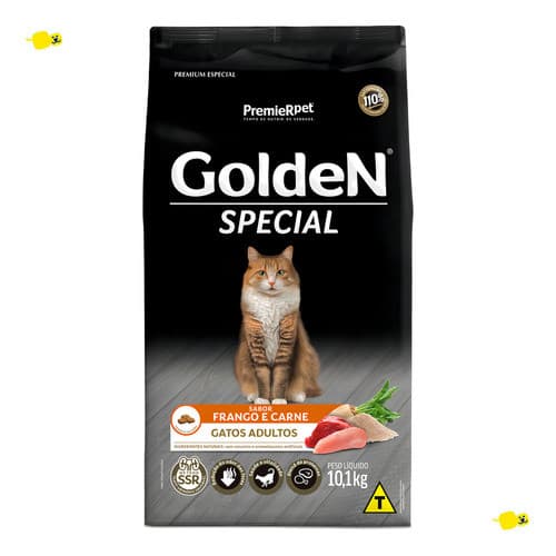 Ração Golden Special para Gatos Adultos Sabor Frango e Carne 10,1 kg