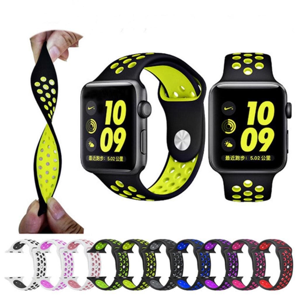 Pulseira de Silicone Esportiva Furada para smart watch Apple Watch 5/4/3/2/1 com /42mm/44mm/45mm