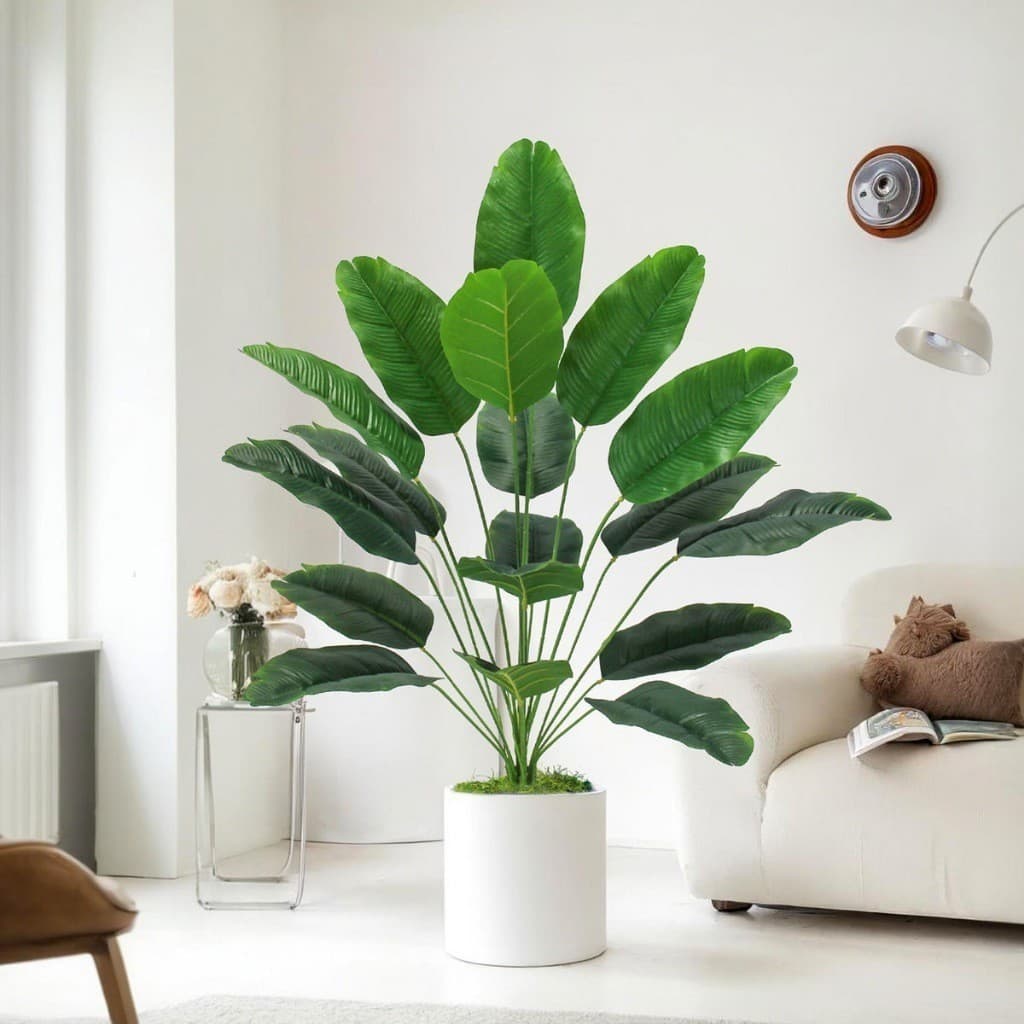 Planta Bananeira Artificial 18 Folhas Arbusto Decoração Casa