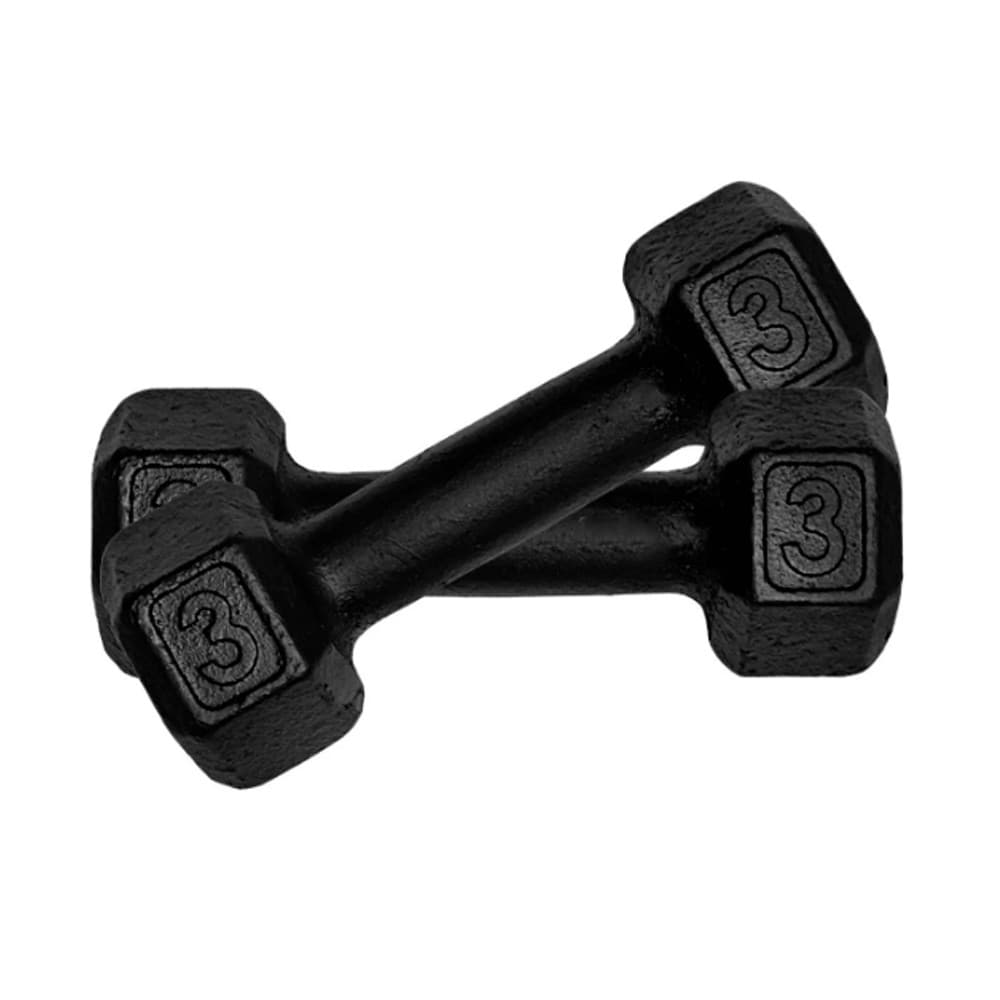 Kit 2 Halter Sextavado Pintado 3kg Academia Treino Ferro