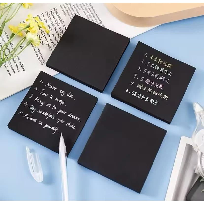 Bloco De Anotação Adesivo Preto 100Folhas HA85414