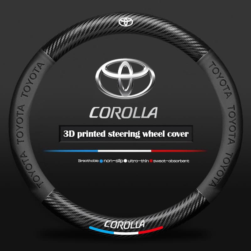 Toytoa Corolla Capa De Volante De Fibra De Carbono De Couro De Luxo Confortável E Antiderrapante Acessórios Interiores D