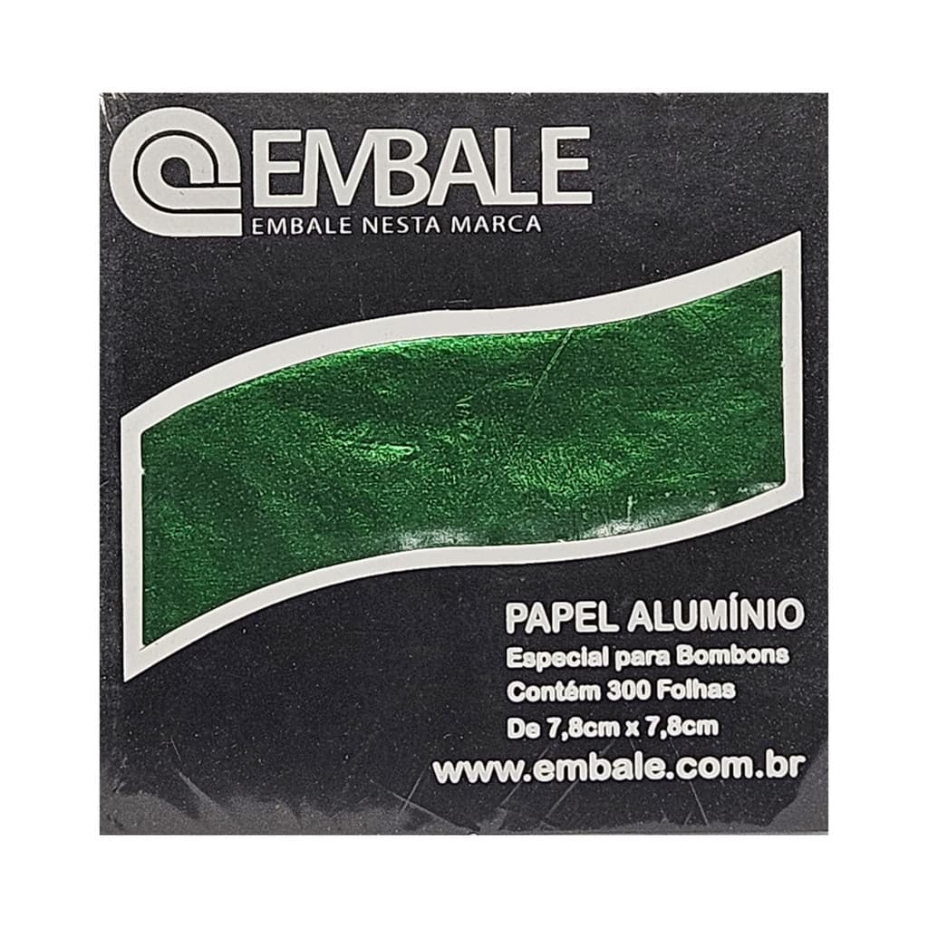 Papel chumbo 7,8x7,8cm para mini bombom  300fls verde embale