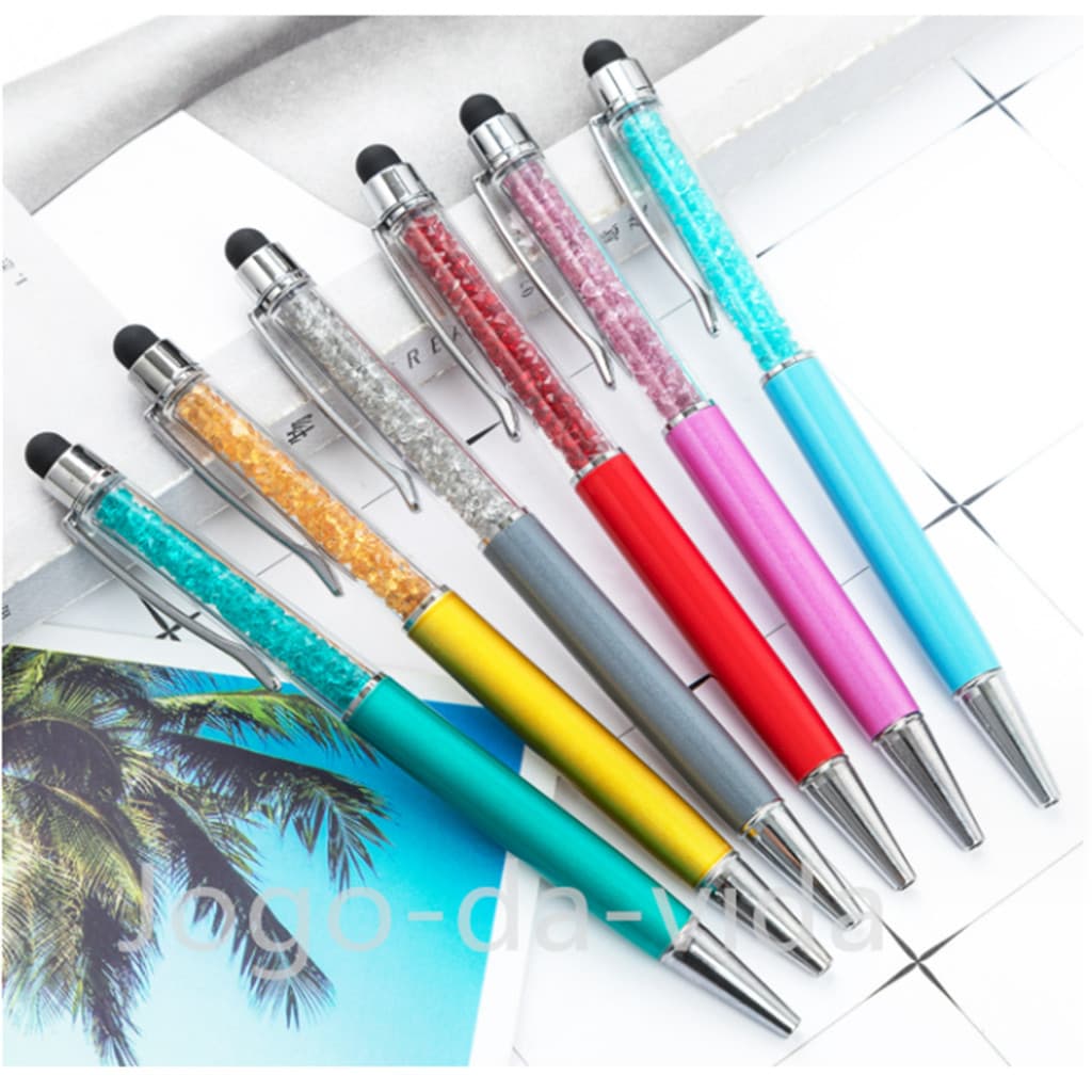 Caneta Diamante Stylus Touch Screen Com Cristal Pedrinhas