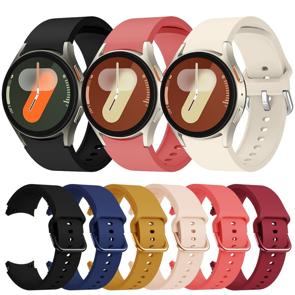 Pulseira De Silicone Para Relógio Samsung Galaxy Watch FE 7 6 5 4 44mm 40mm 45mm 42mm 46mm 43mm 47mm