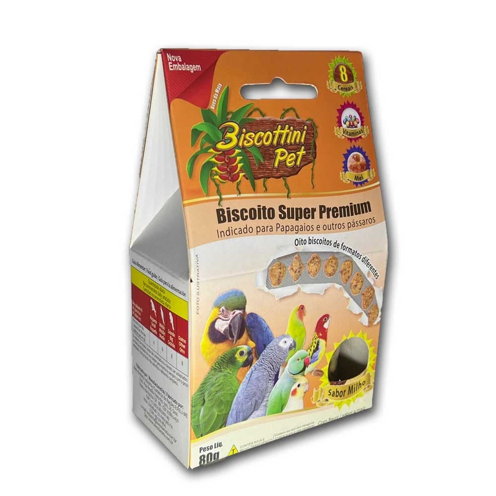 Biscoito Super Premium Para Papagaios e Outros - Aves da Mata