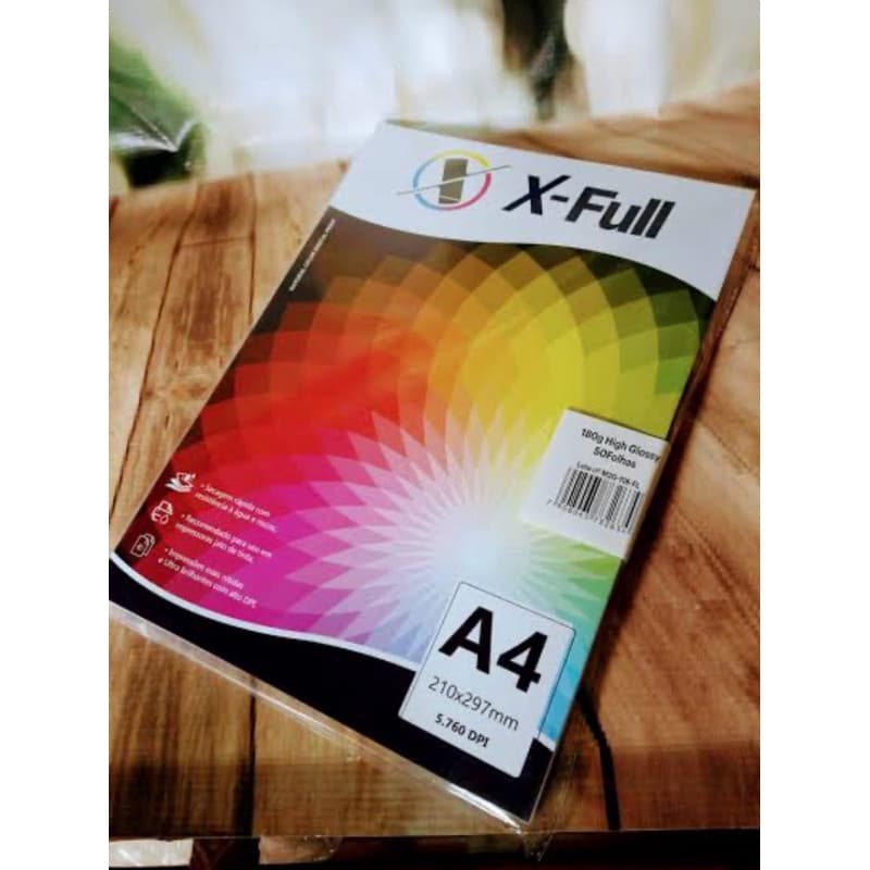 Papel Foto High Glossy 180g A4 Pacote C/ 50 Fls