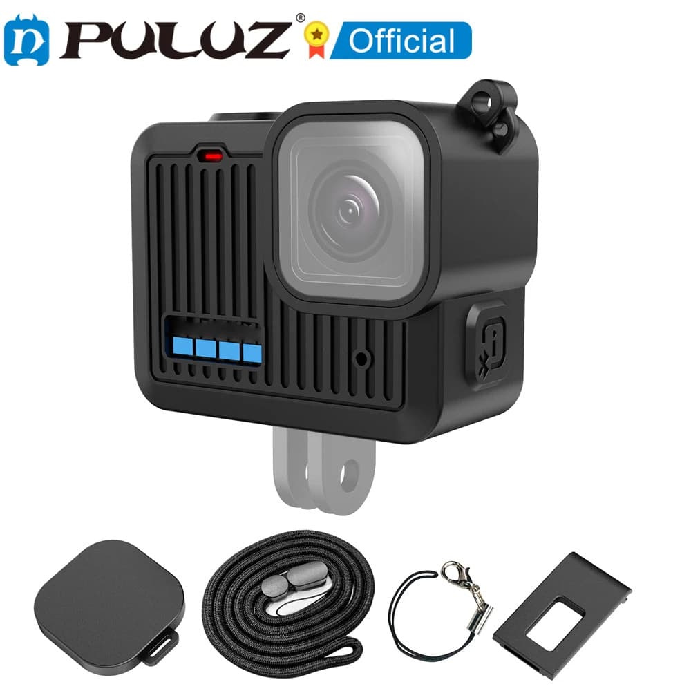 PULUZ Para GoPro HERO 2024 Capa Protetora De Silicone Interface Lateral Com Alça De Pulso E De Lente