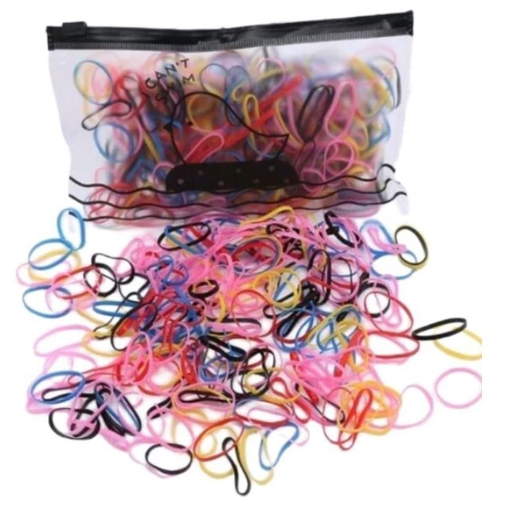 500 Elastico de cabelo Com Bolsa borrachinha/liguinha rabico de cabelo silicone infantil-YOUYI