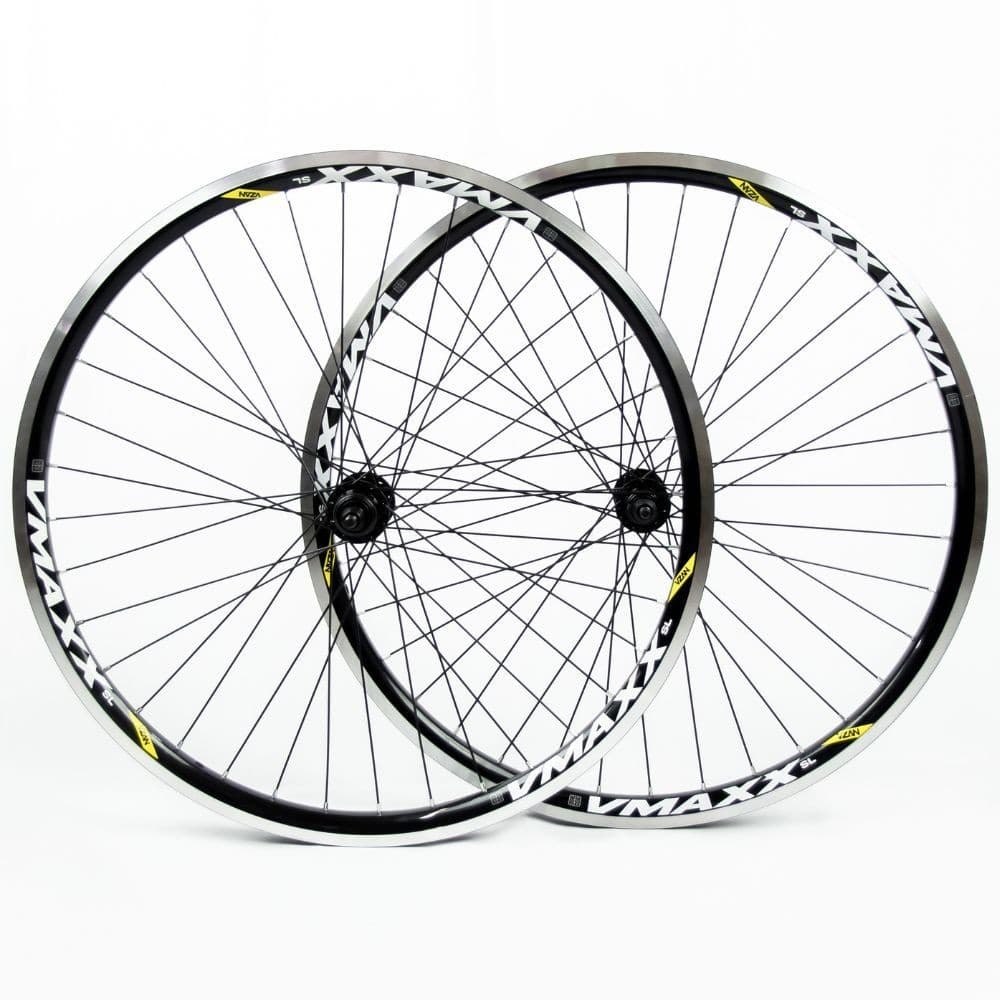 Par Roda Vzan Vmaxx Aro 26 DH ou SL V-Brake Cubo Rosca Esferado Montada 36F