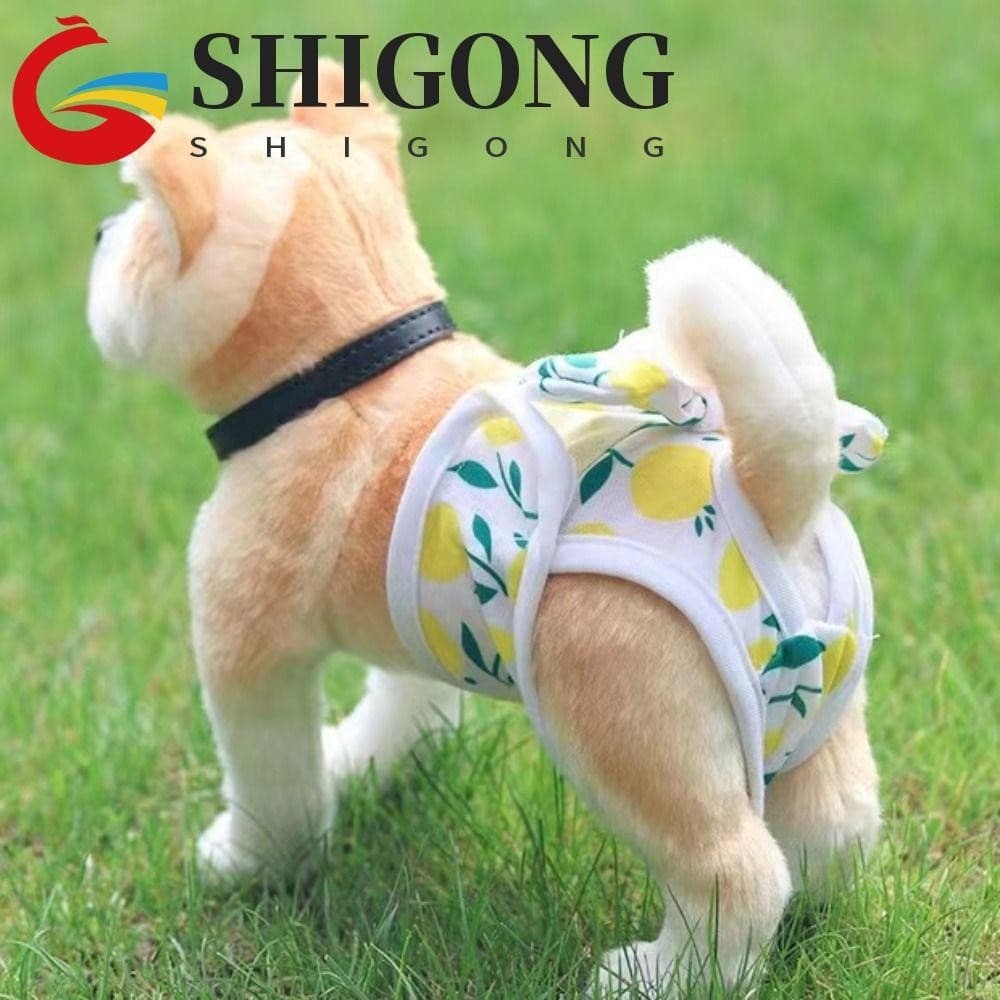 Calças De Fraldas Para Cães Femininos SHIGONG , Sanitárias Respiráveis De Poliéster Macias Menstruação De