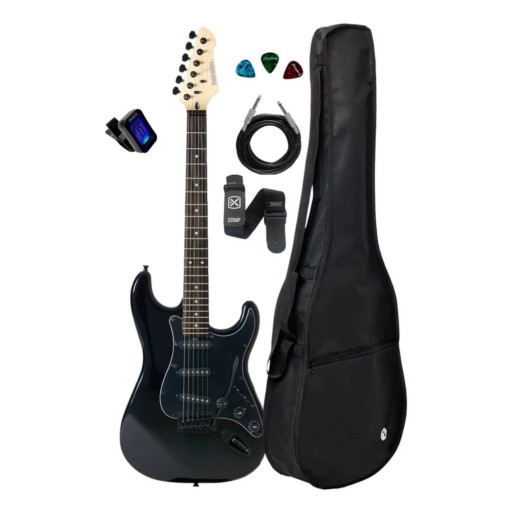 Guitarra Strinberg Rockwave Rw50 Bk+ Kit Capa Cabo Full