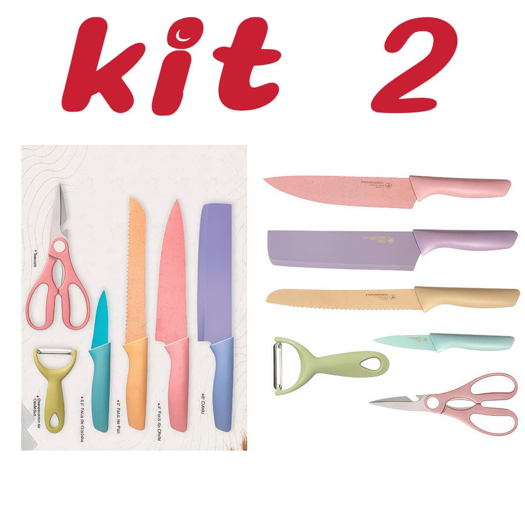 Kit 2 Conjunto profissional de cozinha antiaderente de aço inoxidável de 6 peças  jorge