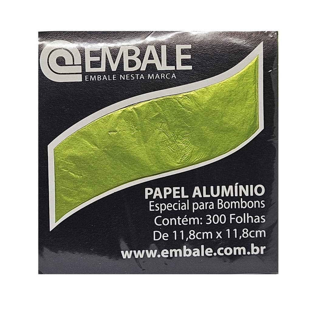 Papel chumbo 11,8x11,8cm para Trufa 300fls verde liimão embale