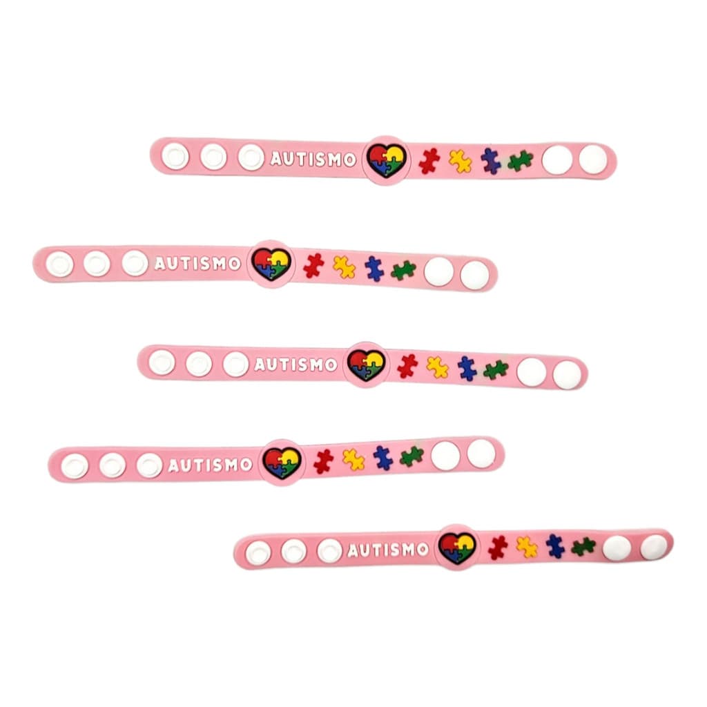 Pulseira Autista 1un Borracha Autismo Identificação Ajustáve