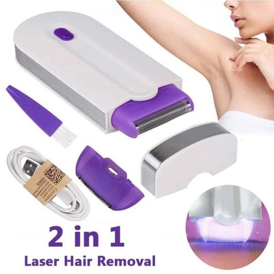 Depilador Laser Recarregável Indolor Branco/roxo eletrico feminino
