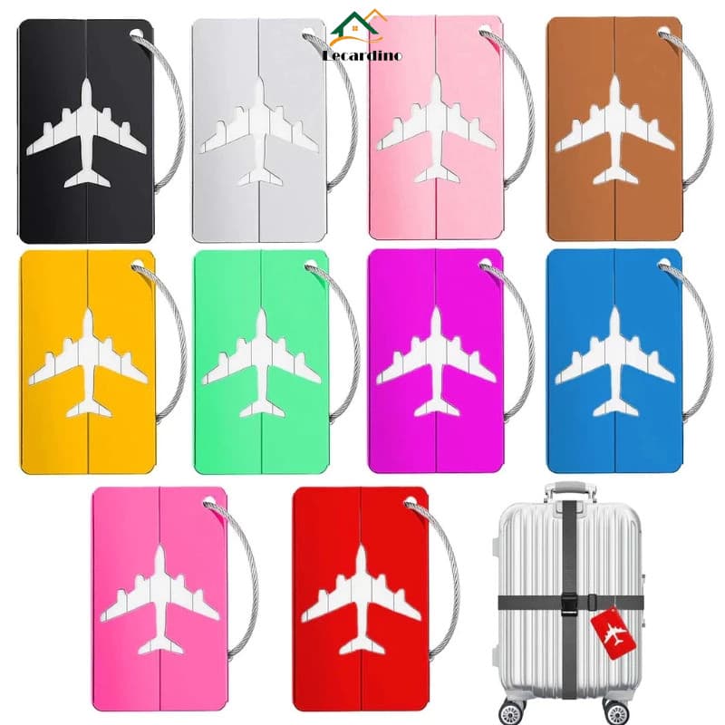 Kit 10 Tags De Mala Bagagem Etiqueta Identificador Seguro Alumínio Resistente