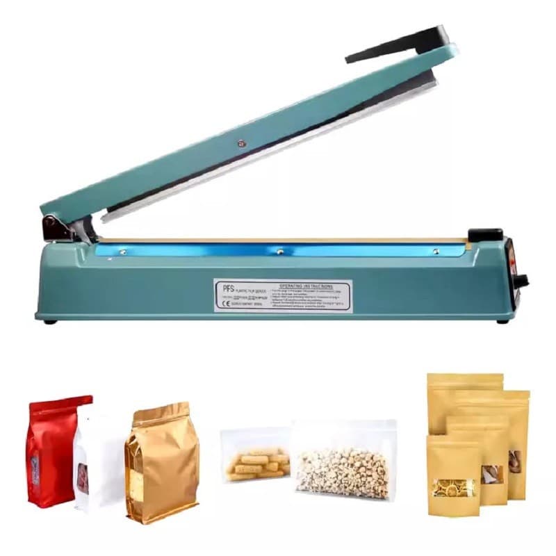 Maquina Seladora Manual Alimentos Azul Embalagens Até 40Cm