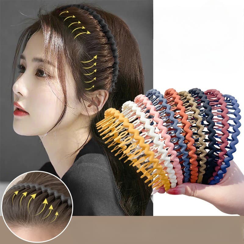 3pc Coreano Moda Onda Faixa De Cabelo Elegante Antiderrapante Dentado Bandana Acessórios Para O Mulher Skincares