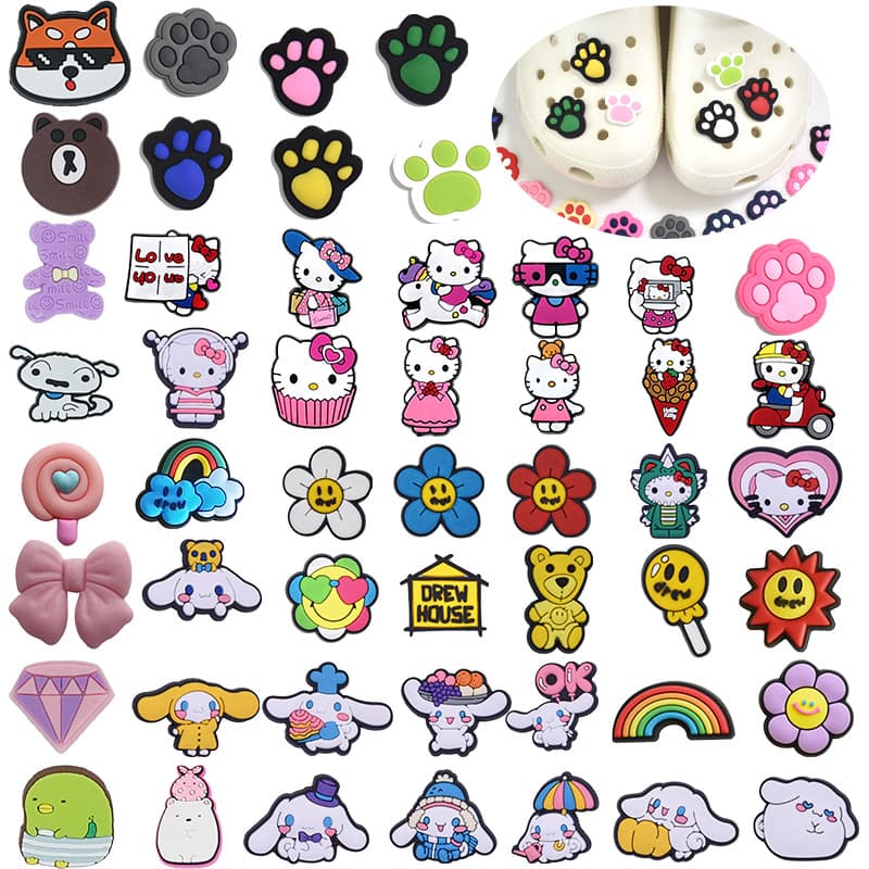 Decoração De Sapato Para Alfinetes De Tamanco Botão DIY De Flor De Desenho Animado