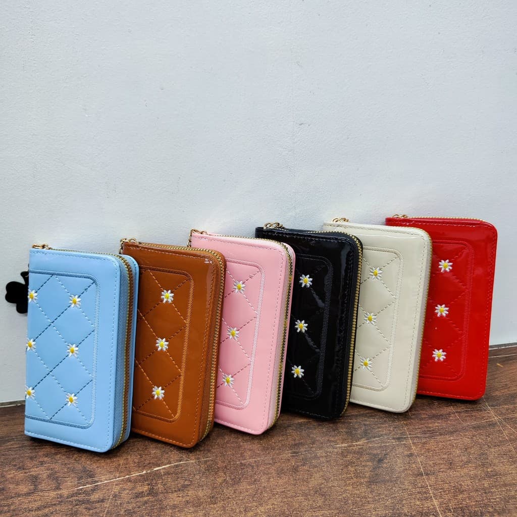 Carteira Feminina com Porta Cartão e Moedas de Flores