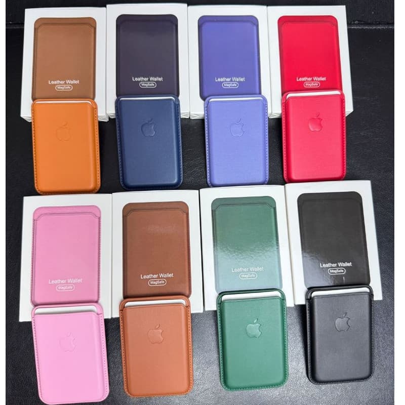 Carteira De Couro Com  MagSafe /Mini Porta Cartão/Carteira Magnética Para iPhone com logo -LX