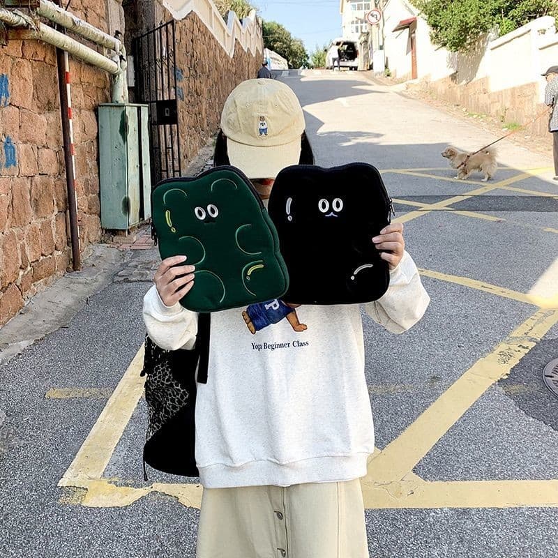 Coreia Coreia bonito urso 37cm tablet capa protetora forro saco Apple portátil saco resistente a choques air13 computado