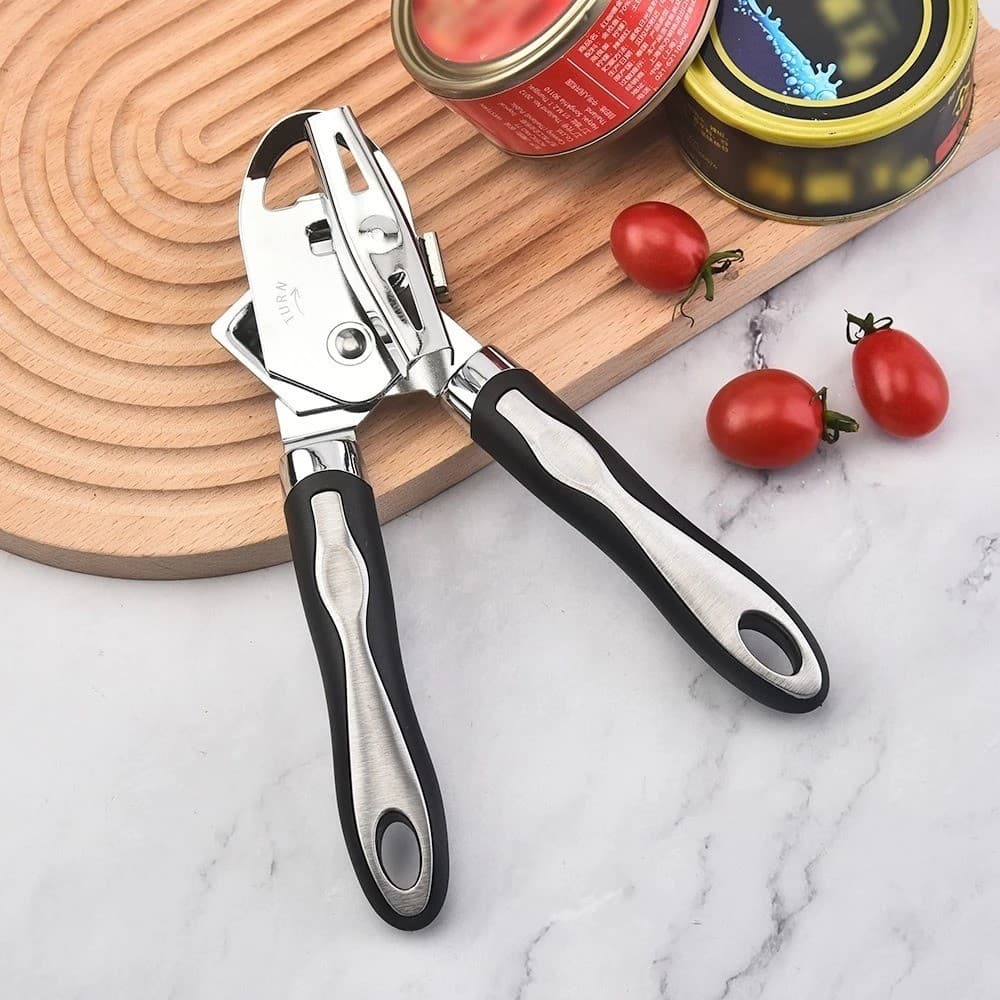 Abridor Lata Garrafa Profissional Aço Inox com Manivela