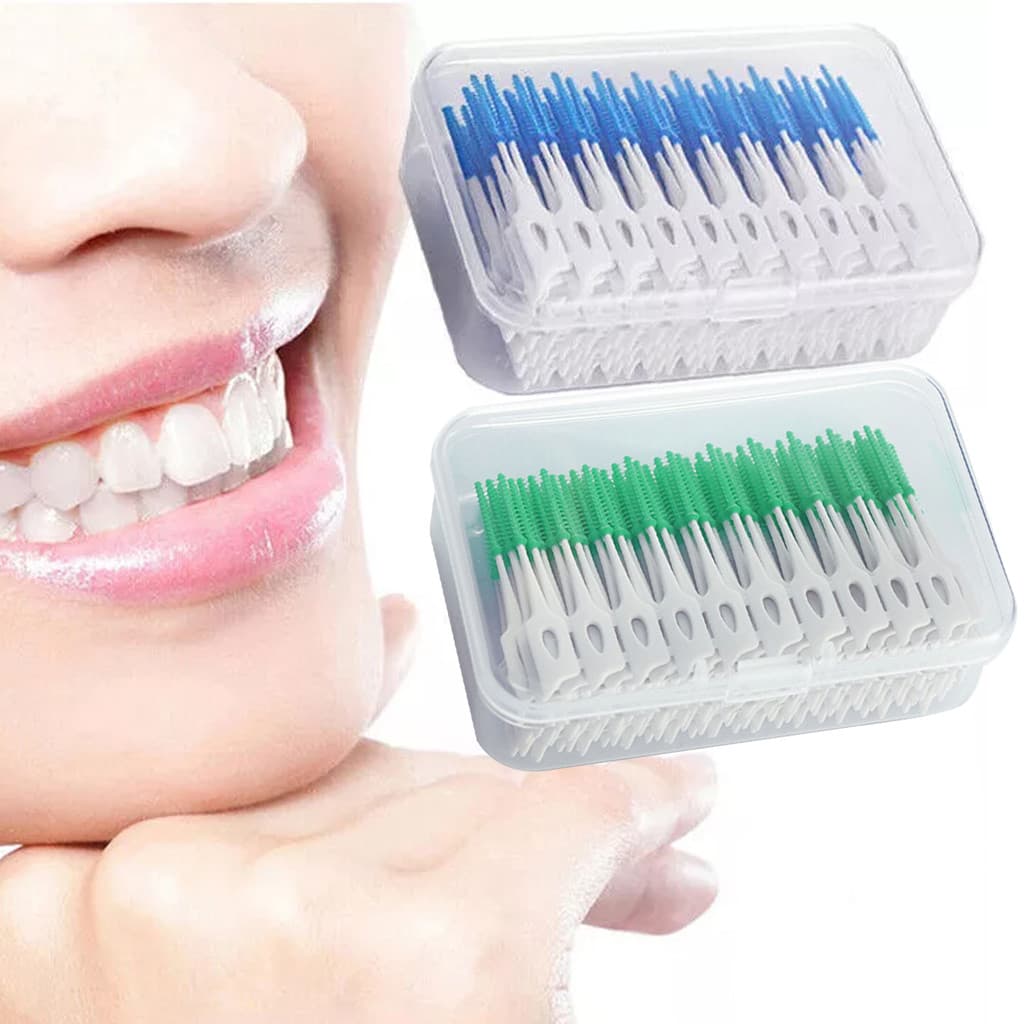200 Pçs Escovas De Silicone Interdental Palitos De Dente Escova Entre Dentes Fio Ferramenta De Limpeza Oral