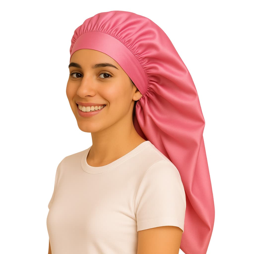 Touca para Dormir em Seda Toca de Cetim Longa para Cabelos Longos Tranças Box Braids