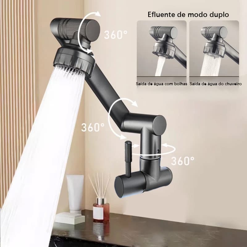 360 ° Torneira Giratória Com Braço Robótico Para Cozinha E Banheiro