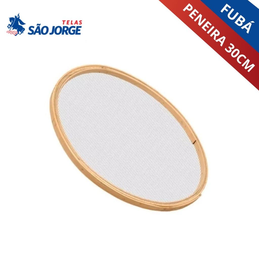 Peneira De Fubá Aro 30cm De Madeira Premium São Jorge