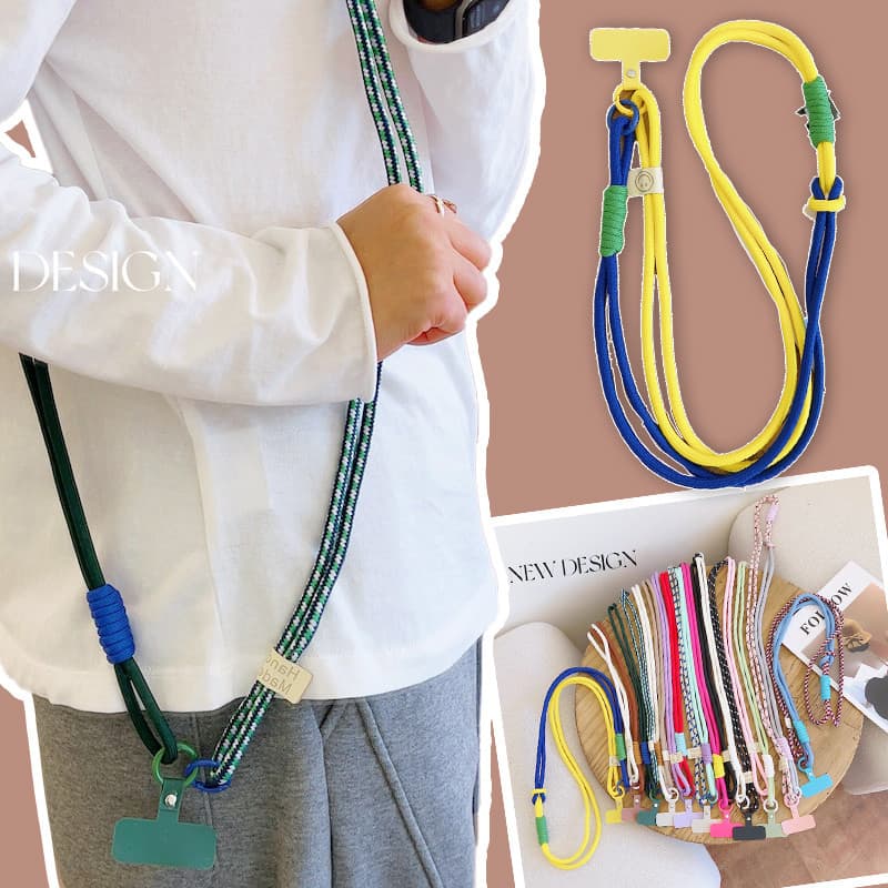 Luxo Trançado Telefone Cordão Chaveiro Crossbody Cinto De Ombro Anti-Perdido Cintas Acessórios Do