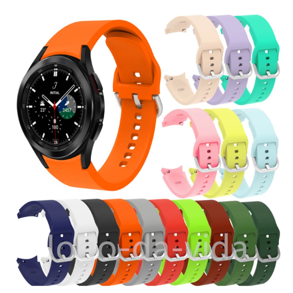 Pulseira de silicone com fecho Samsung Watch4 Classic 42-46mm Galaxy Watch4/5/5 Pro/6/7 40-44mm 45mm DK store
