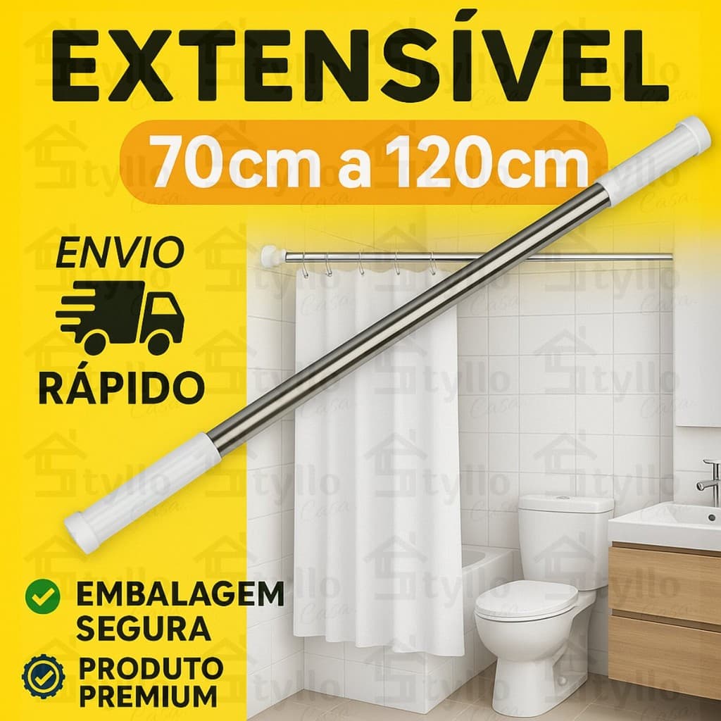 Varão Extensivo Para Box de Banheiro Ajustavel