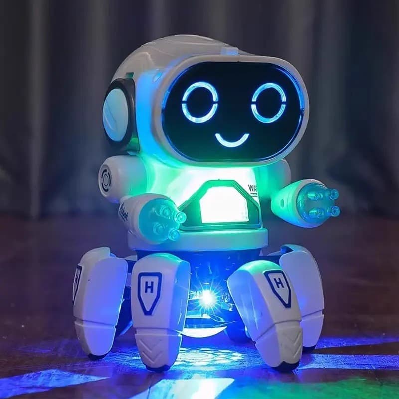 Robô elétrico dançante infantil, brinquedo musical luminoso, robô polvo, brinquedo educacional interativo para presente