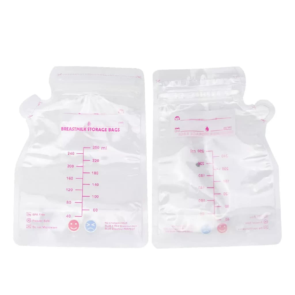 60 Und Saco Para Congelar Leite Materno Com Marcação De Volume 250ml Fechamento Prático