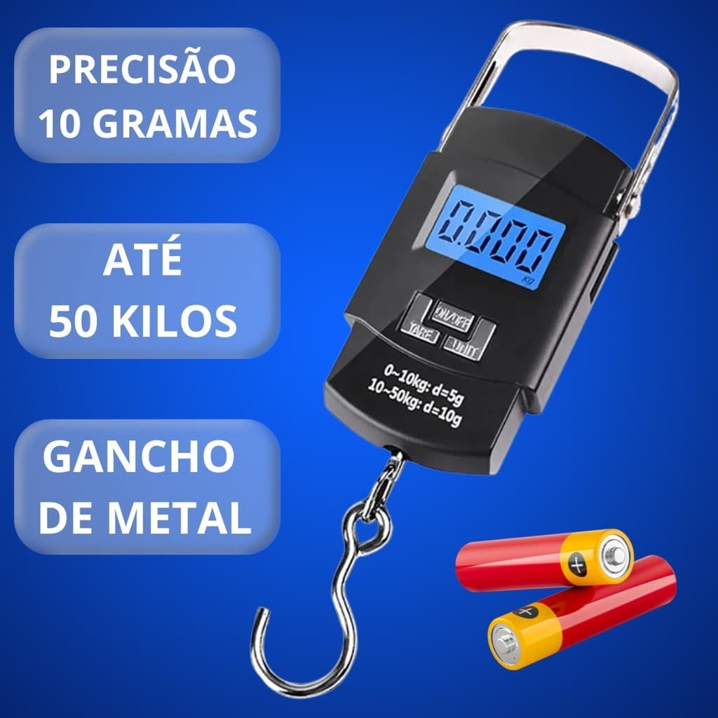 Balança Digital Mão Pesa Mala Bolsa Pesca Bagagem Até 50 Kg