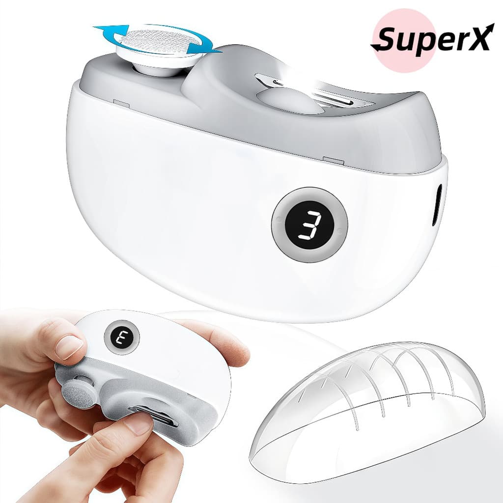 Cortador de Unhas Elétrico 2 em 1 Bebê e Adulto | Recarregável Automático Manicure Pedicure