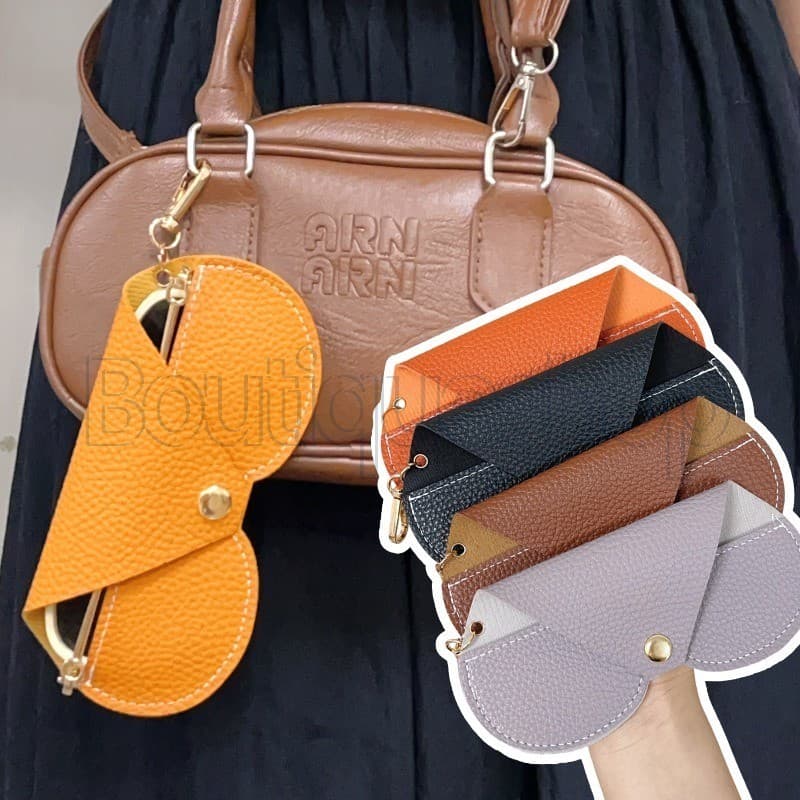 Capa Protetora De Óculos De Couro-Bolsa Sol Suspensa-Antipressão , Portátil , Grande Capacidade-Acessórios Para-Estojo D