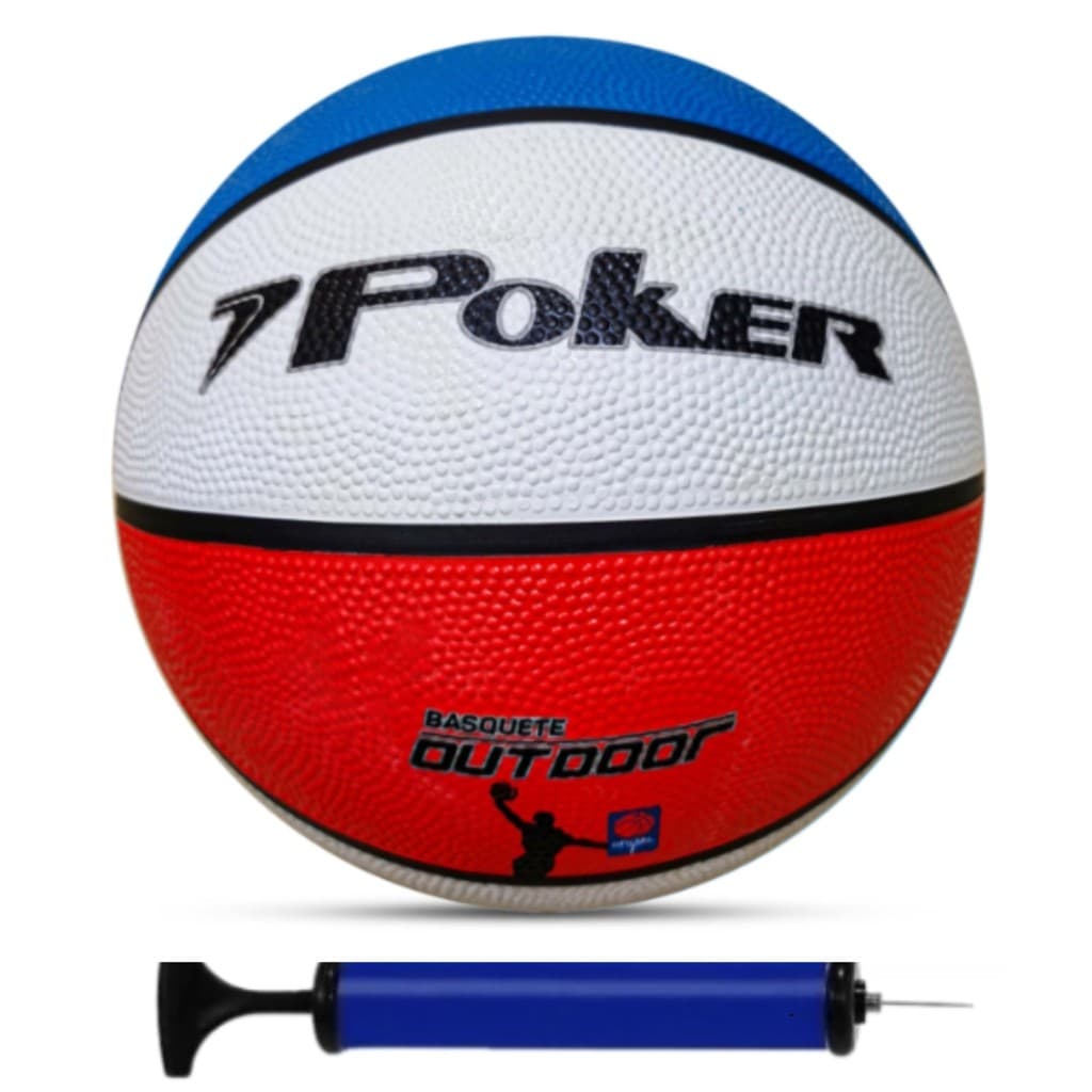 Bola De Basquete Outdoor 7 Poker Original + Bomba De Ar