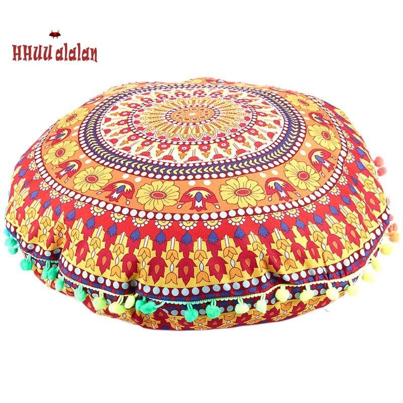 🌟Almofadas De Chão De Mandala Indiana Redondas Boêmias Capa De 13