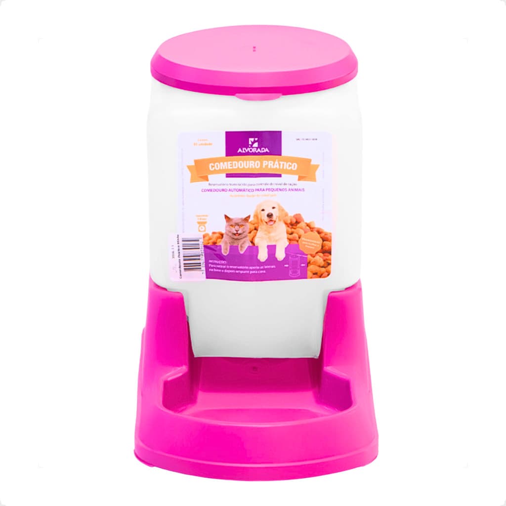 Comedouro Automatico Cachorro Gato Prático 3 litros - Alvorada Rosa