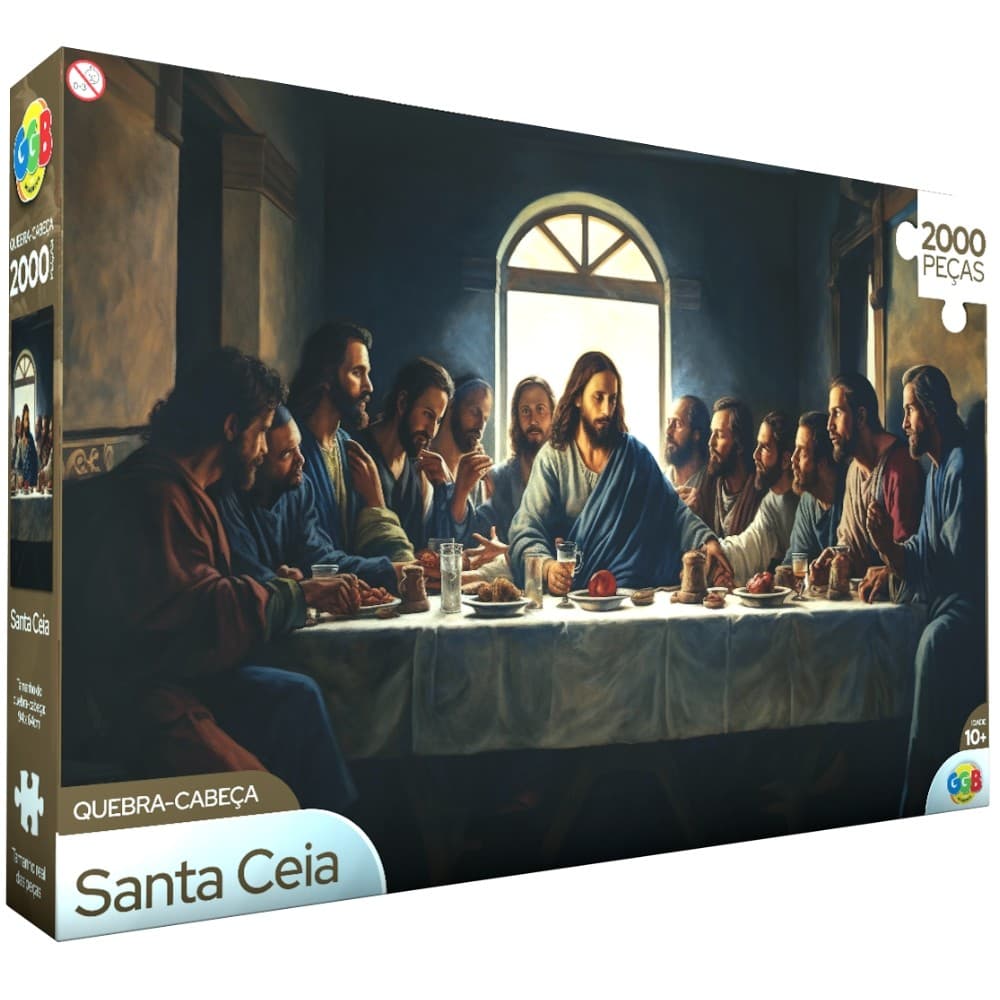 QUEBRA CABEÇA SANTA CEIA 2000 PEÇAS GGB BRINQUEDO PUZZLE RELIGIÃO DEUS OBRA DE ARTE APÓSTOLOS JESUS
