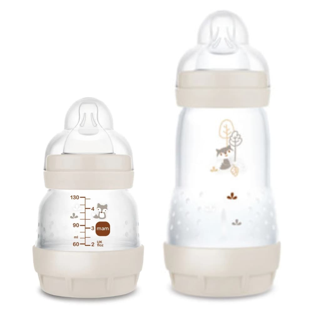 Kit Mamadeira MAM Easy Start 130ml e 260ml Raposa Neutra/Bege