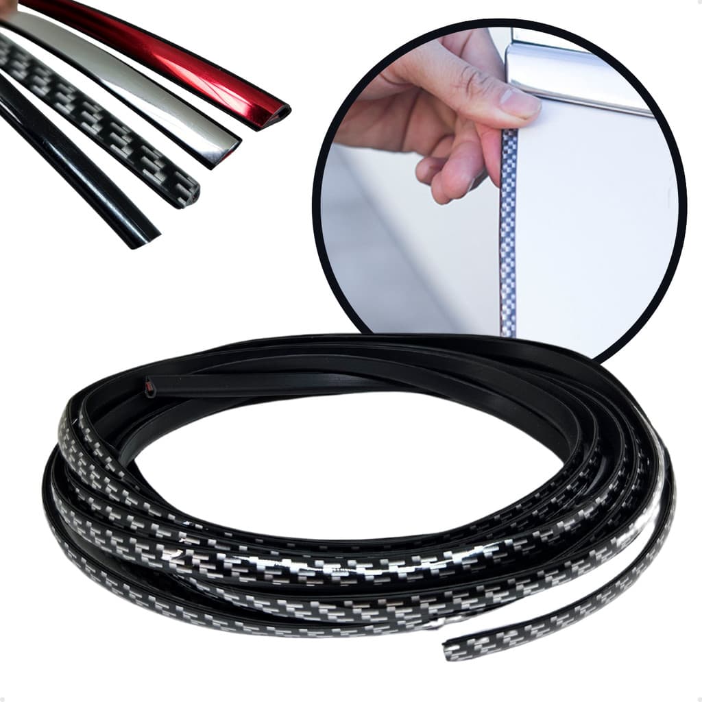 Friso Borracha Protetora Borda Porta Carro Automotiva Universal 5 metros