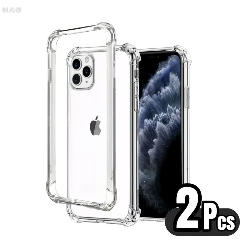 Kit 2 Capa Capinha IPhone Transparente Anti Impacto Tpu Case Para Apple 6 7 8 Plus X Xr 11 12 13 14 15 16 Pro Max 17 Air
