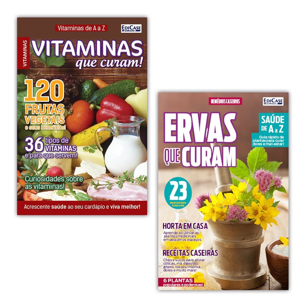 Kit 2 Revistas Ervas e Vitaminas ed.01 - 72 Págs.