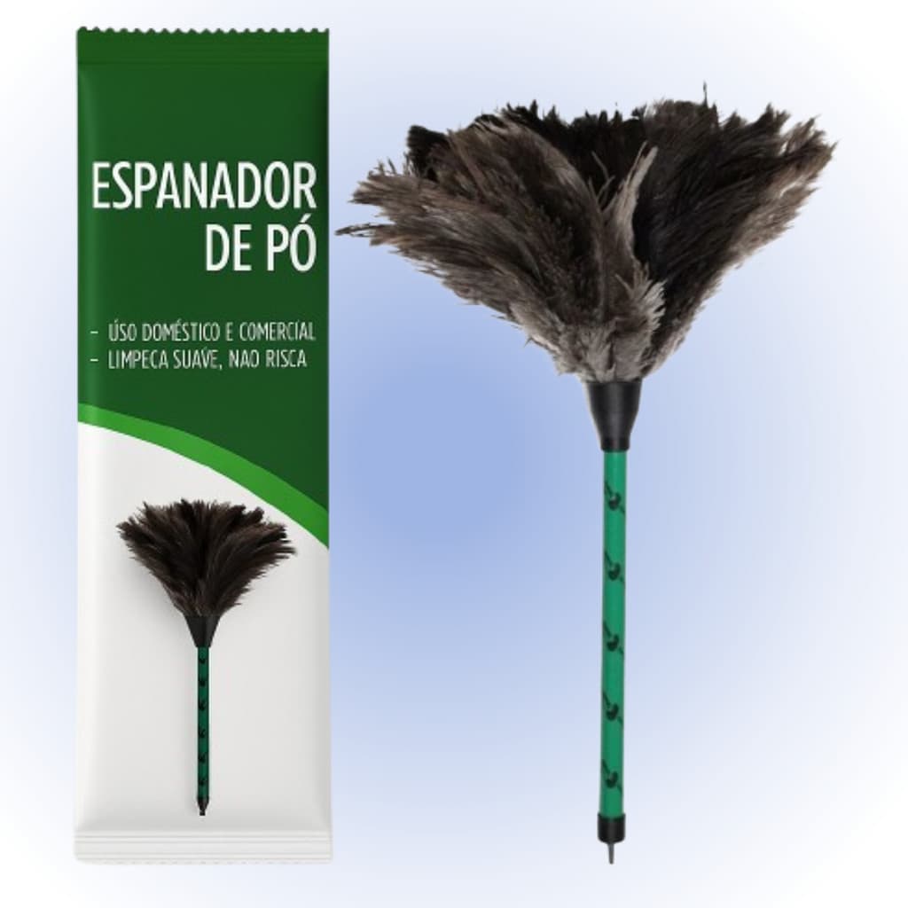 Espanador De Pó 50cm Pluma De Avestruz Limpa Poeira Sujeira